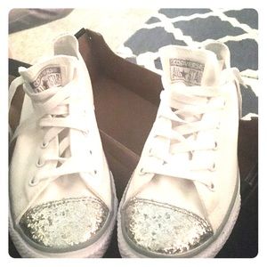Converse white low tops